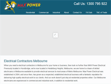 Tablet Screenshot of maxpowerelectrical.com.au